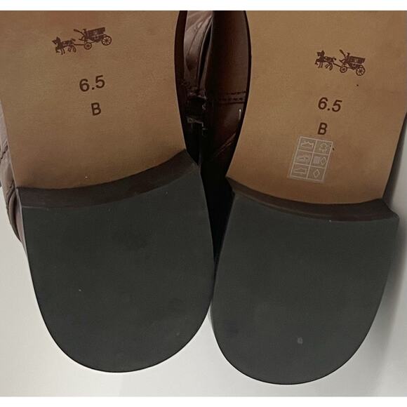 COACH Micha Wide Calf 6.5 US Leather Knee High Boots Chestnut Brown Designer EUC - Picture 12 of 16
